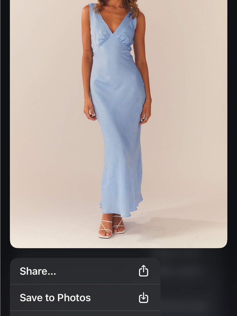 Peppermayo Light Blue V-Neck Maxi Slip Dress